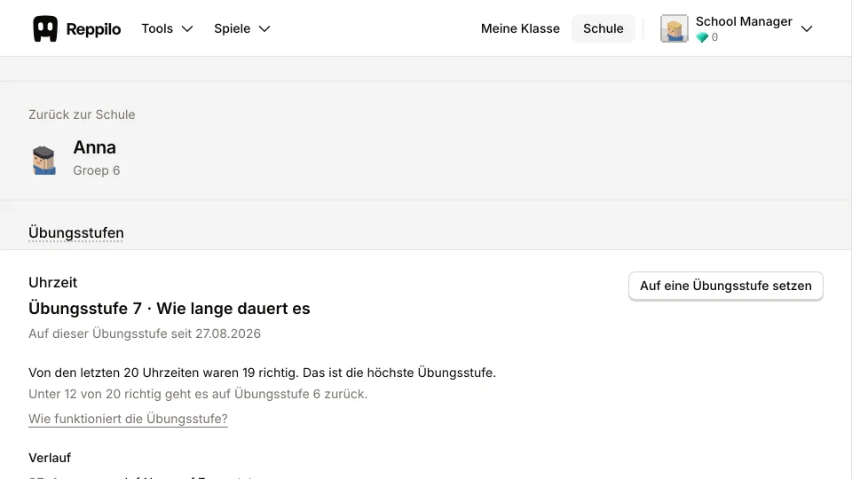 Die Seite pro Schüler: warum er hier steht, und was vorher passiert ist.