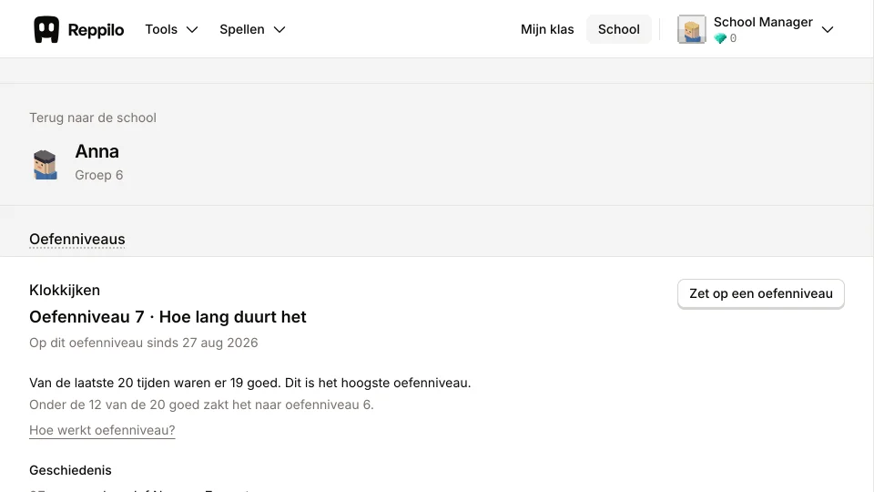De pagina per leerling: waarom hij hier staat, en wat er eerder gebeurde.